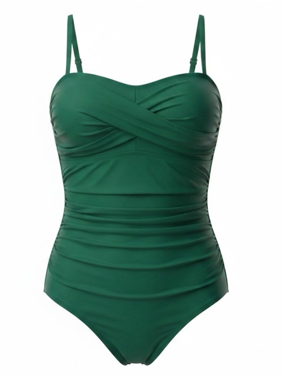 Smismivo Other - Sculpting Forest Green Ruched One-Piece Swimsuit.